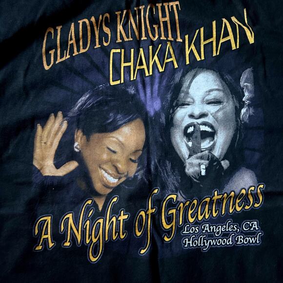 Vintage Chaka Khan Gladys Knight Hollywood Bowl AlStyle Apparel T-shirt Black XL - Picture 4 of 9